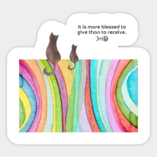 Cute Kawaii Cat  Acts 20:35 Sticker